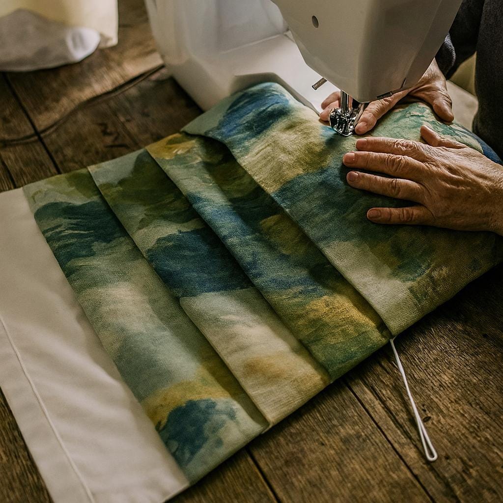 Roman Shade: Watercolor Linen Nursery Blind (Child-Safe Corded, Custom) — image 4