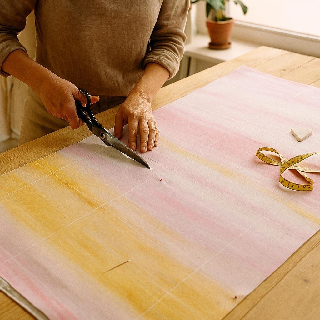 Kids Nursery Roman Shade, Watercolor Pastel Stripes (Organic Linen) — image 6