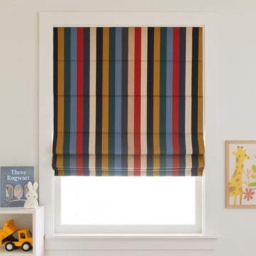 Striped Organic Cotton Roman Shade: Blackout or Light Filtering — image 1