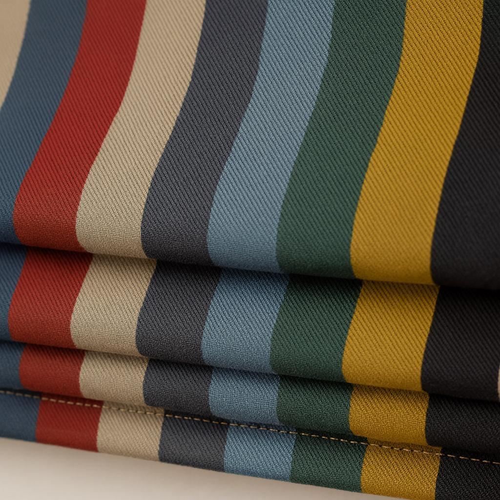 Striped Organic Cotton Roman Shade: Blackout or Light Filtering — image 2