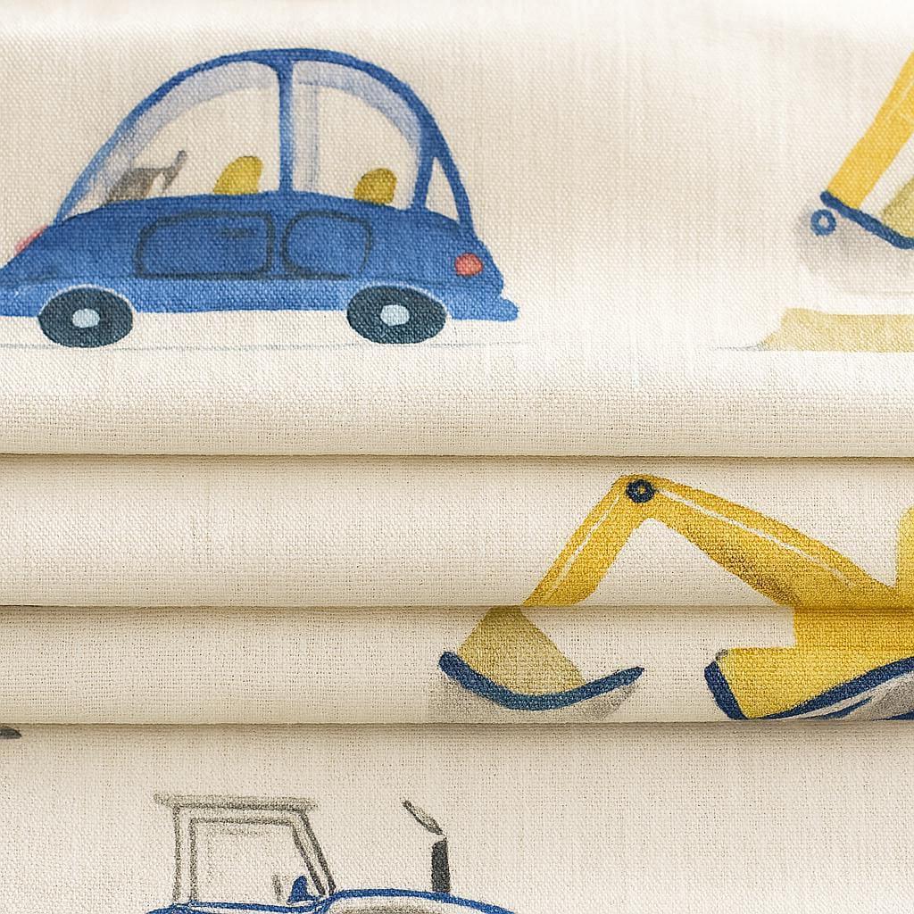 Roman Blind: Organic Linen with Cars and Trucks - Custom Size — image 7
