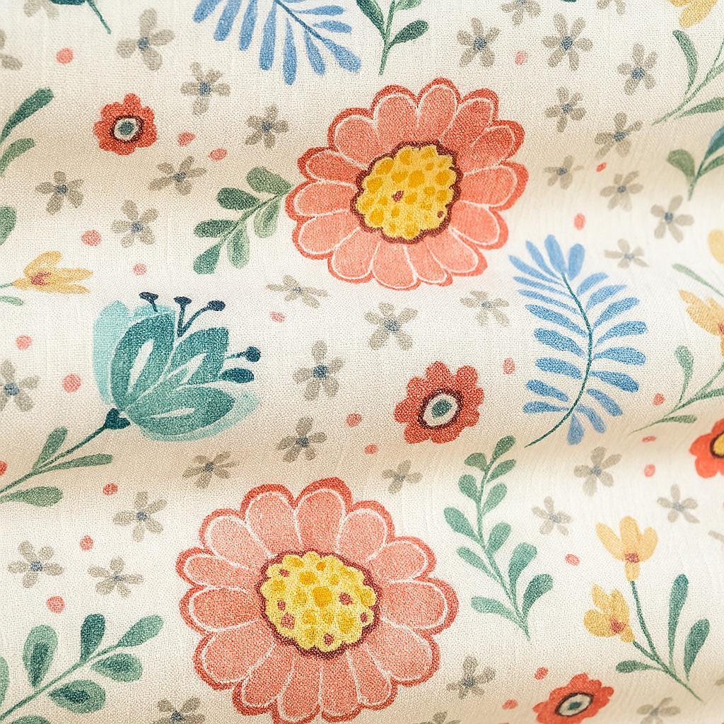 Boho Floral Roman Shade: Organic Linen, Kids Nursery Window — image 9