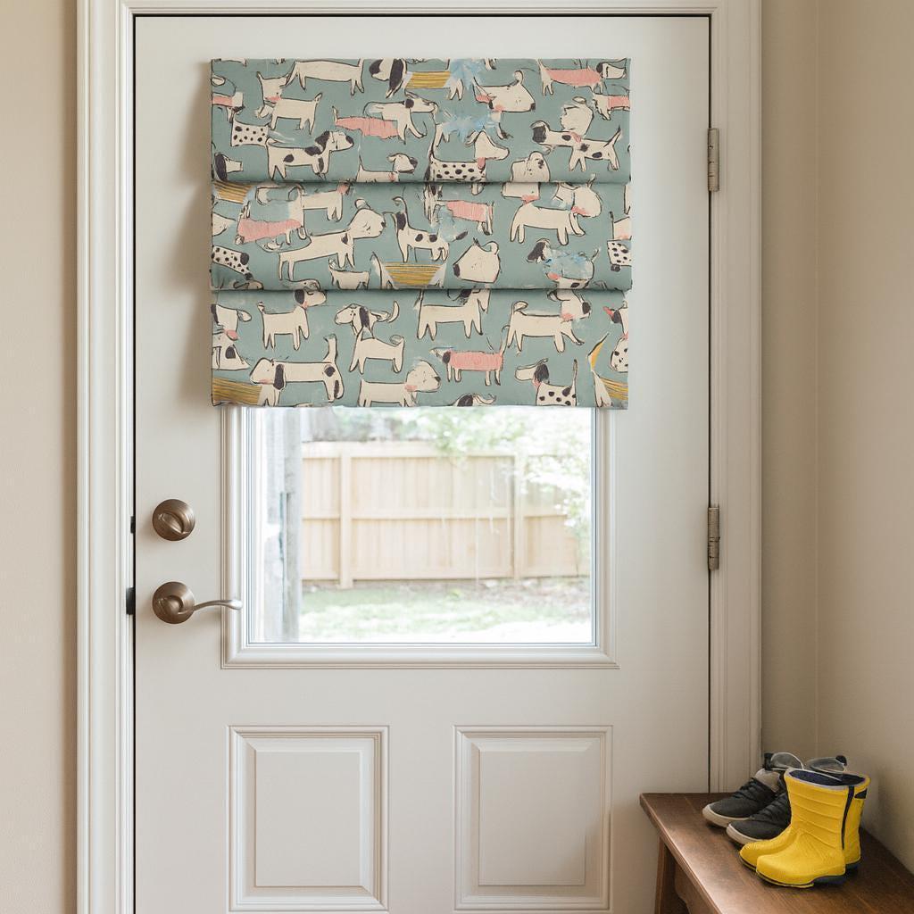 Kids' Roman Shade, Dog Print, Organic Cotton (Blackout or Light-Filter) — image 3