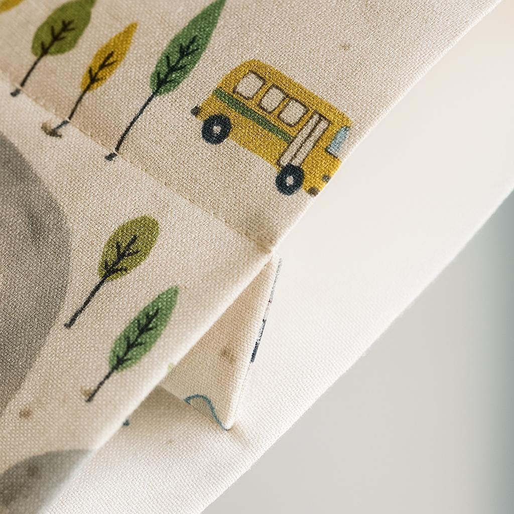 Kids Roman Shade, Organic Linen, City Map Print (Custom Size, Blackout or Light) — image 6