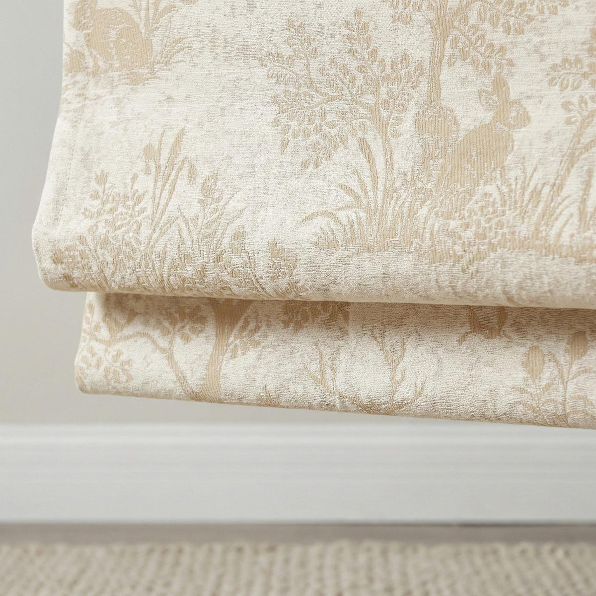 Nursery Roman Shade, Organic Linen, Beige Woodland Deer (Light-Filtering or Blackout) — image 5