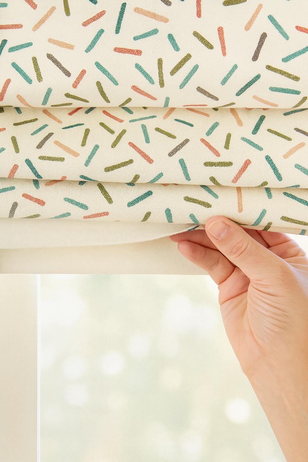 Nursery Roman Shade, Organic Cotton Confetti Print (Light Filtering or Blackout) — image 5