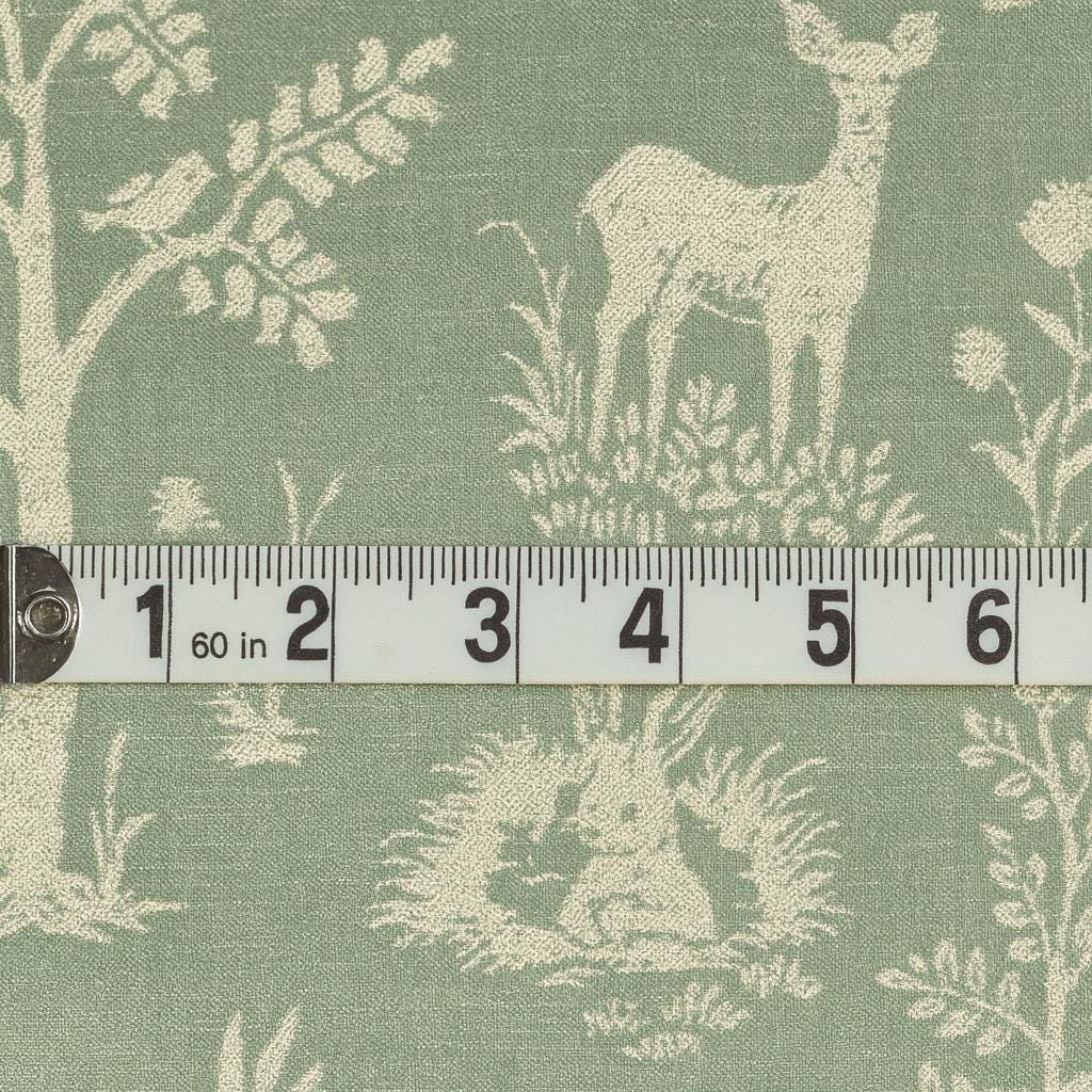 Kids Roman Shade, Sage Green Linen, Woodland Animals (Custom Size) — image 6