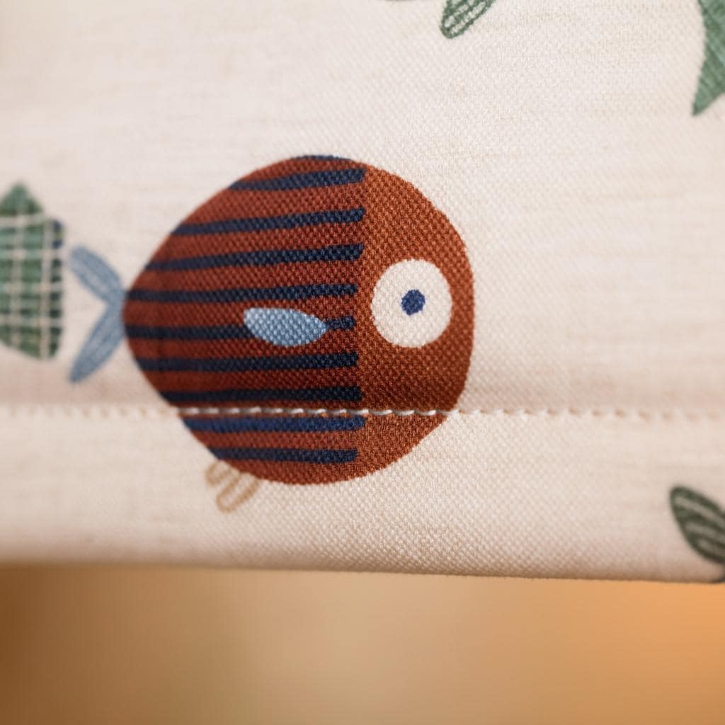 Roman Shade: Fish Pattern Nursery Blind (Organic Cotton, Custom Size) — image 6