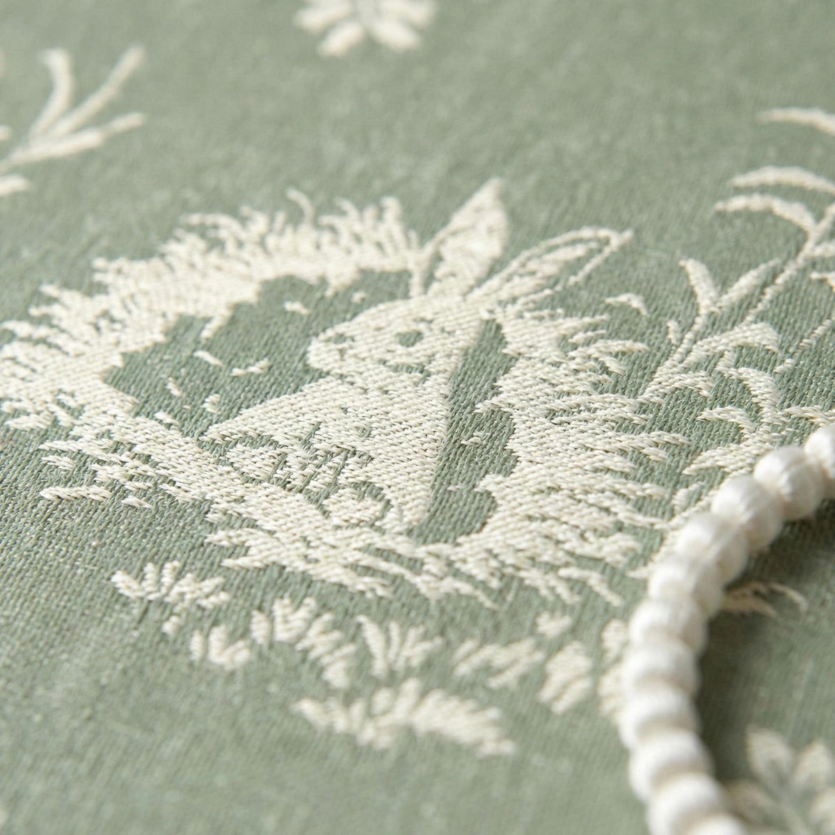 Kids Roman Shade, Sage Green Linen, Woodland Animals (Custom Size) — image 10