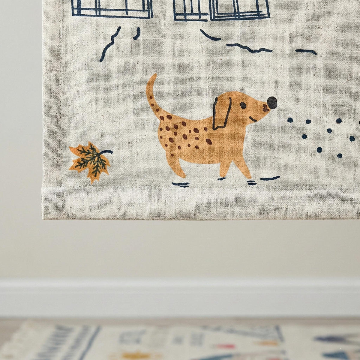 Paris Animals Linen Roman Shade, Kids Nursery, Custom Size — image 9