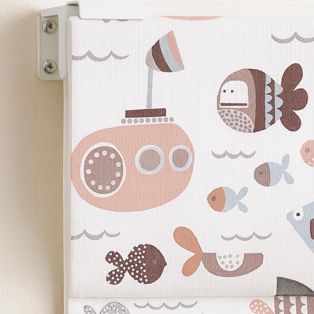 Roman Shade: Nautical Kids Room Decor (Blackout, Organic Cotton-Linen) — image 6