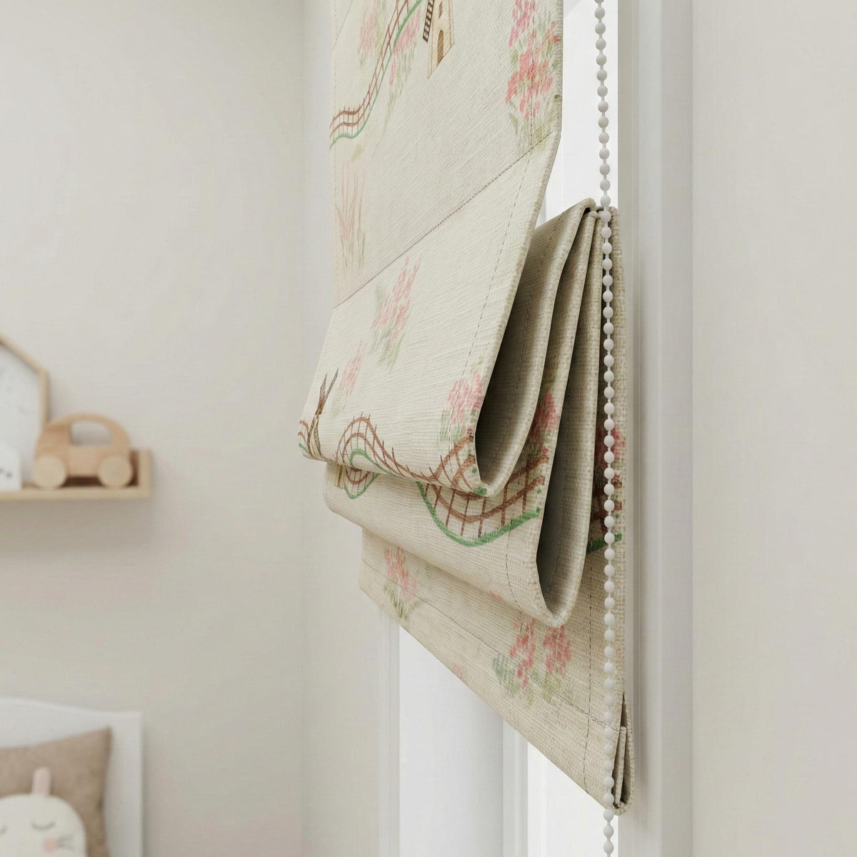 Farmhouse Windmill Linen Roman Shade, Custom Nursery Blind, Oeko-Tex — image 6