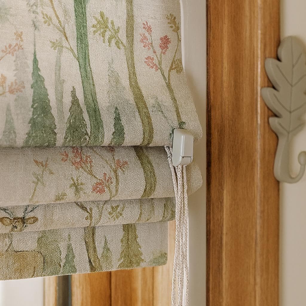 Woodland Deer Roman Blind: Custom Linen Shade for Nursery — image 7