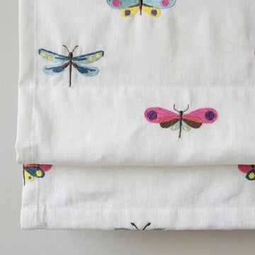 Dragonfly & Butterfly Roman Shade: Linen Nursery Window Blind (Made to Measure) — image 1