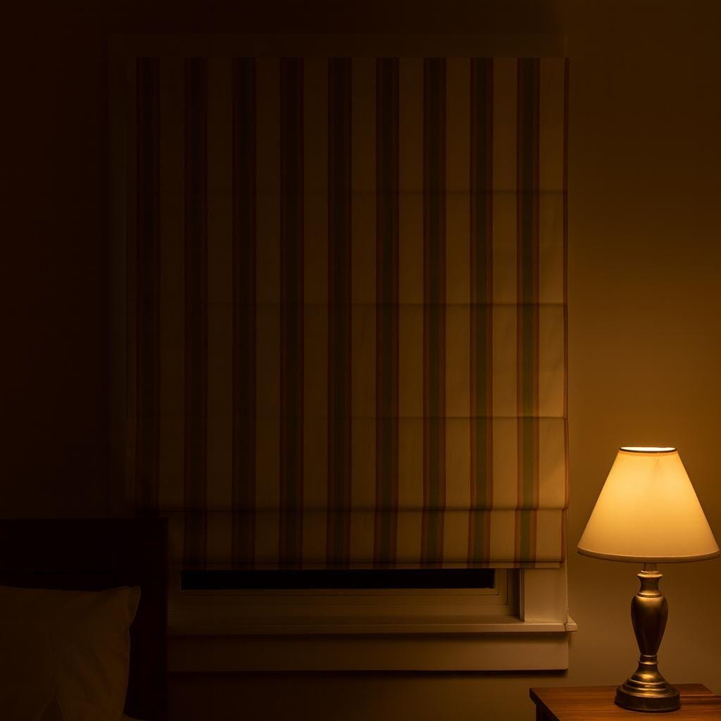Nursery Roman Shade, Organic Cotton Pastel Stripes (Blackout or Light-Filtering) — image 3