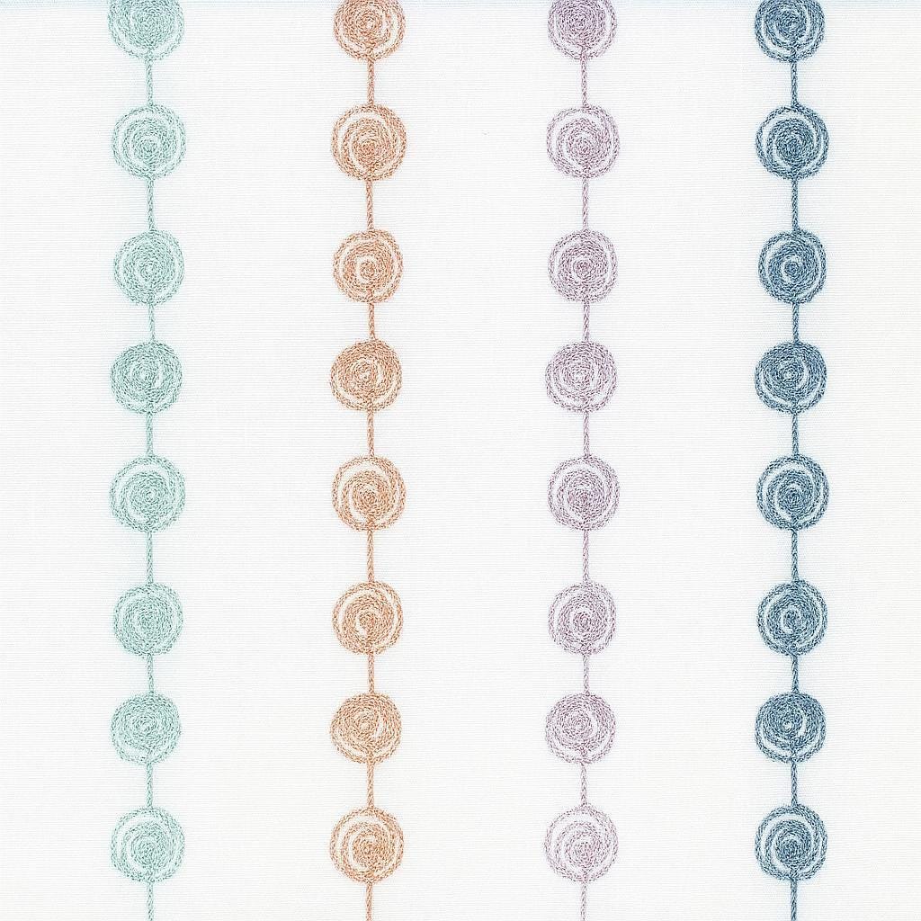 Organic Linen Roman Blind - Pastel Swirl Embroidery, Custom Size — image 7