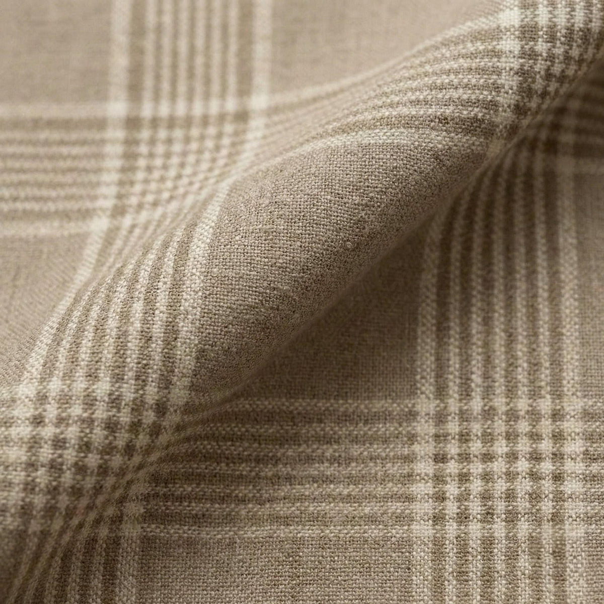 Custom Linen Roman Shade, Taupe Cream Plaid, Farmhouse Window Blind, OEKO-TEX — image 10