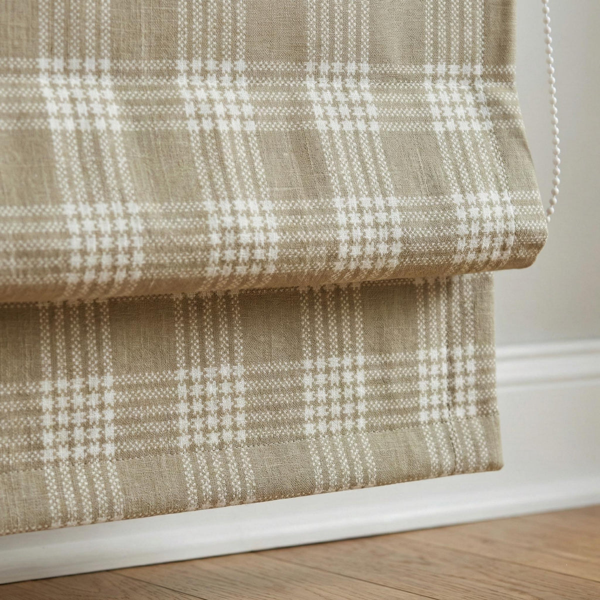 Olive Green Plaid Linen Roman Shade, Farmhouse Window Blind, Custom Made to Measure — image 7