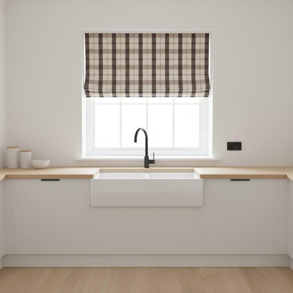 Farmhouse Linen Roman Shade - Corded, Made to Measure, Blackout Option — image 7