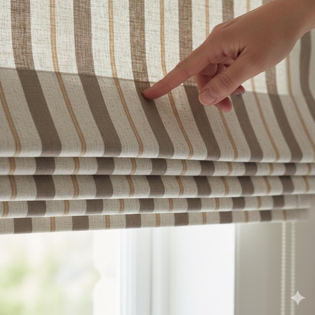 Roman Shades: Linen with Farmhouse Stripes (Blackout or Cotton Liner) — image 7