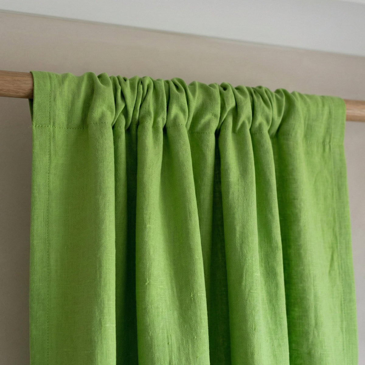 Lime Green Linen Curtains, Custom Size, Blackout Option — image 7