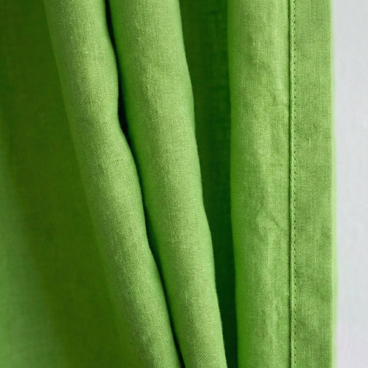 Lime Green Linen Curtains, Custom Size, Blackout Option — image 3