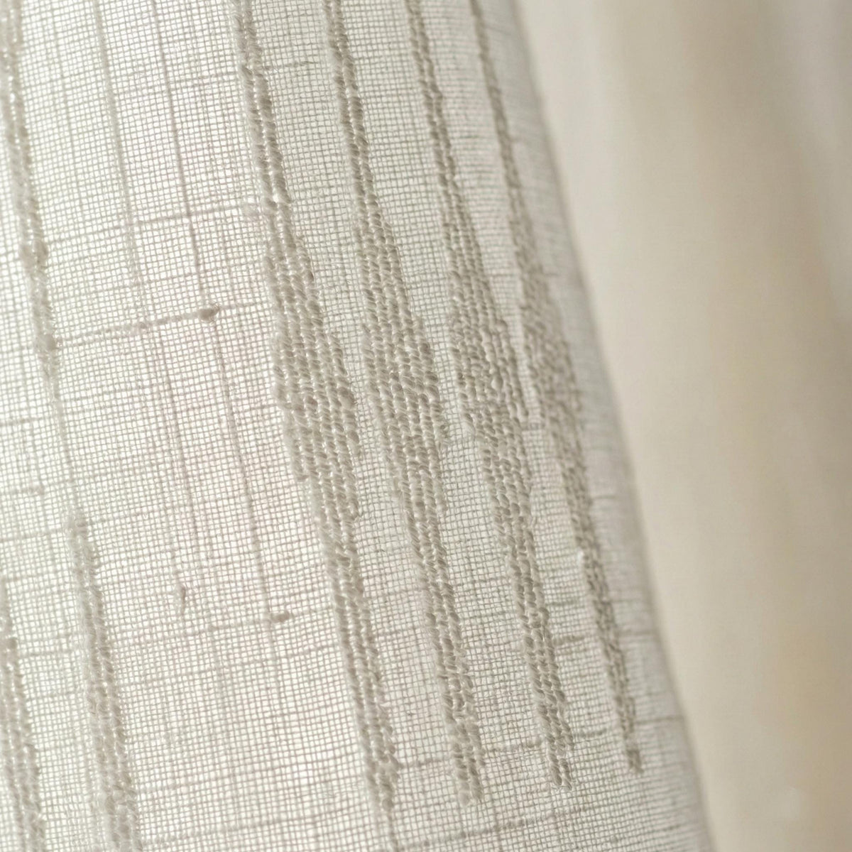 Embroidered Linen Sheer Curtains, Textured Stripe, Custom Size — image 8