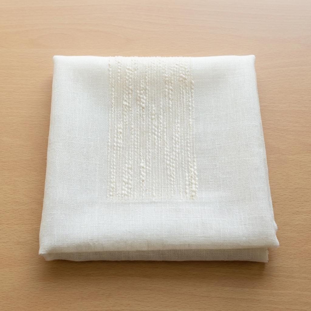 Embroidered Linen Sheer Curtain, Textured Stripe, Custom Length — image 2