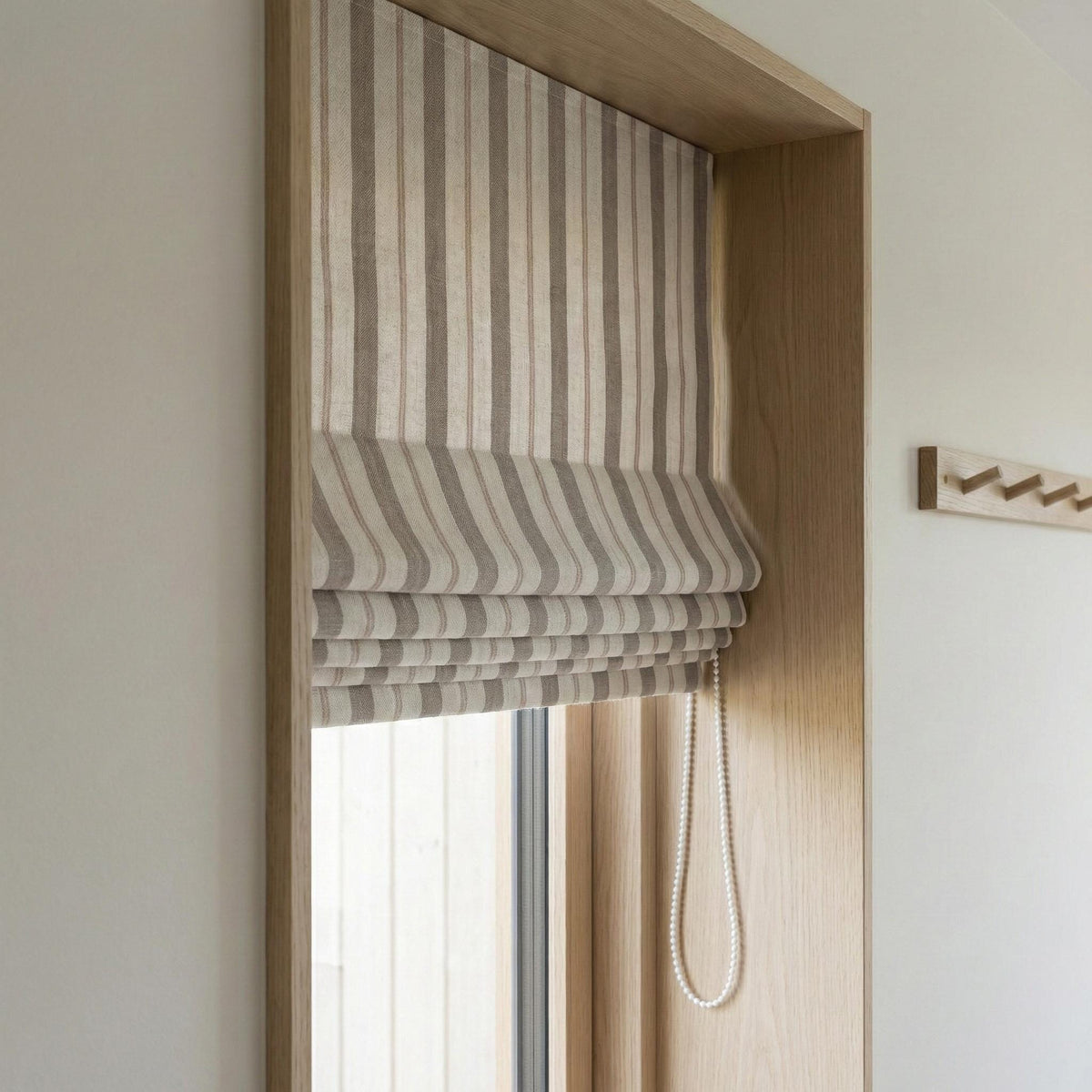 Roman Shade: Pure Linen with Farmhouse Stripes (Blackout or Cotton Liner) — image 5