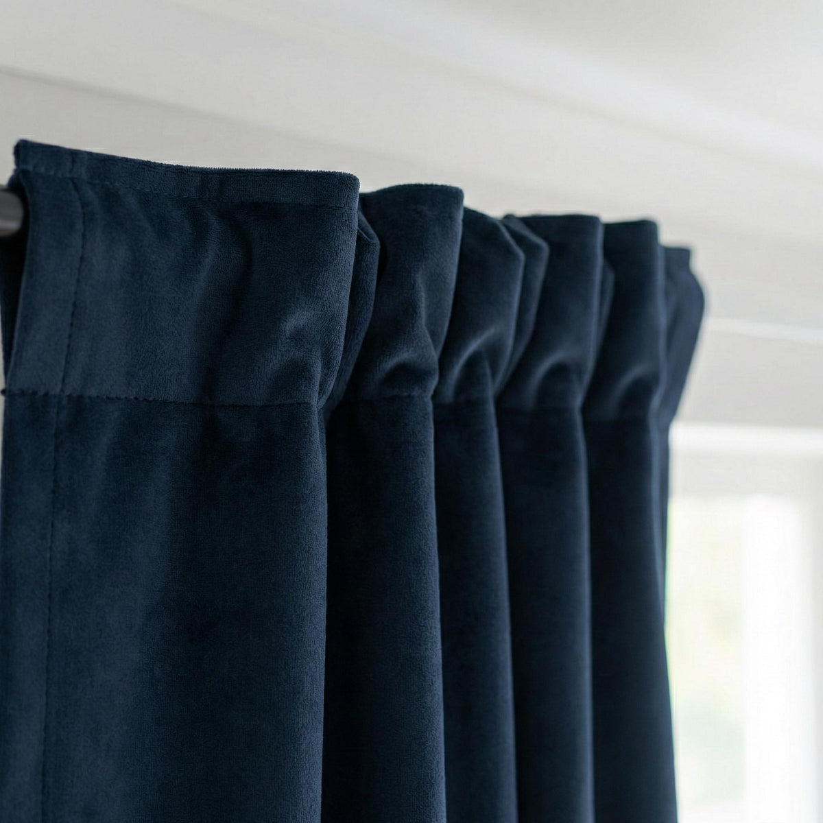 Navy Blue Velvet Curtains, 320 GSM Heavyweight, Blackout Options — image 3