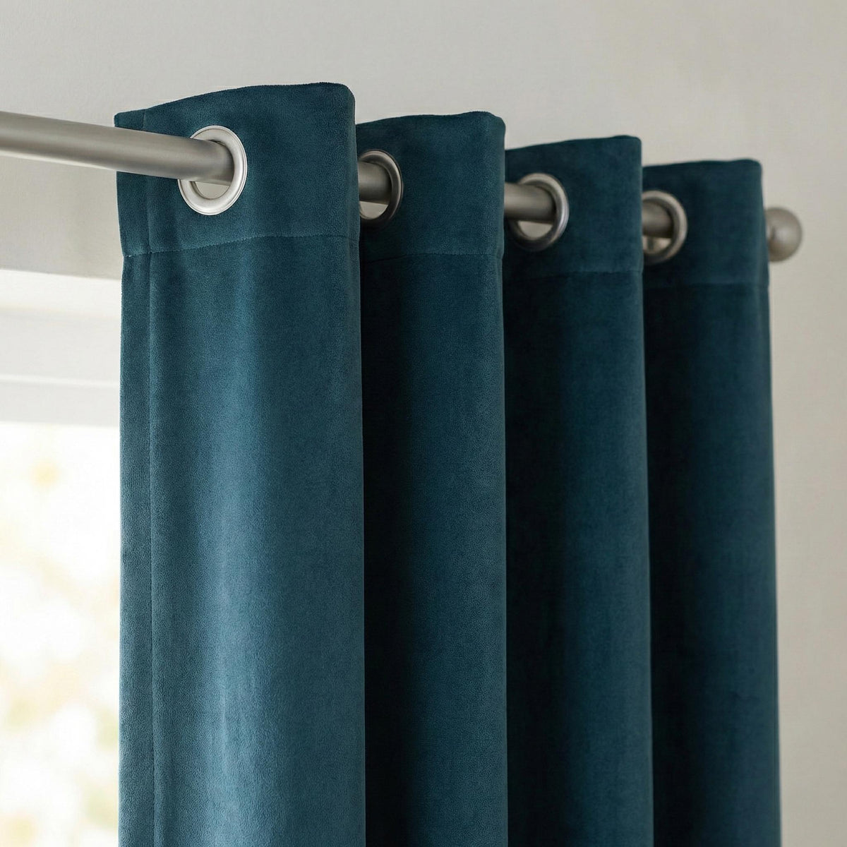 Deep Teal Velvet Curtains, Blackout Option, Custom Size — image 9