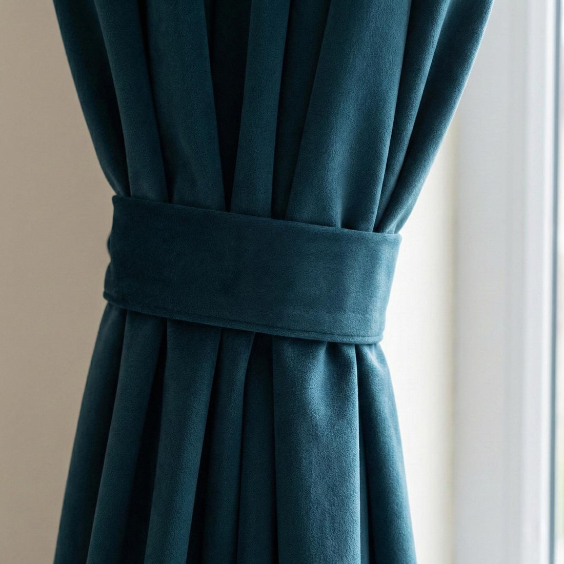 Deep Teal Velvet Curtains, Blackout Option, Custom Size — image 1