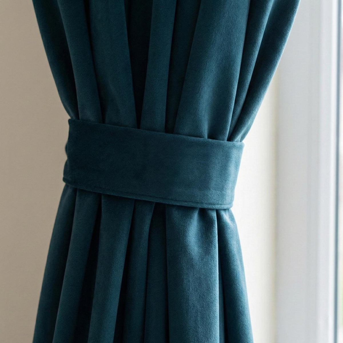 Deep Teal Velvet Curtains, Blackout Option, Custom Size — image 2