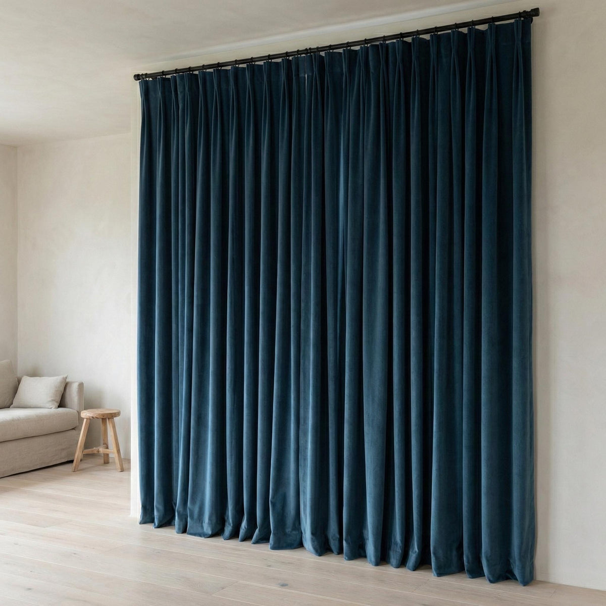 Deep Teal Velvet Curtains, Blackout Option, Custom Size — image 6