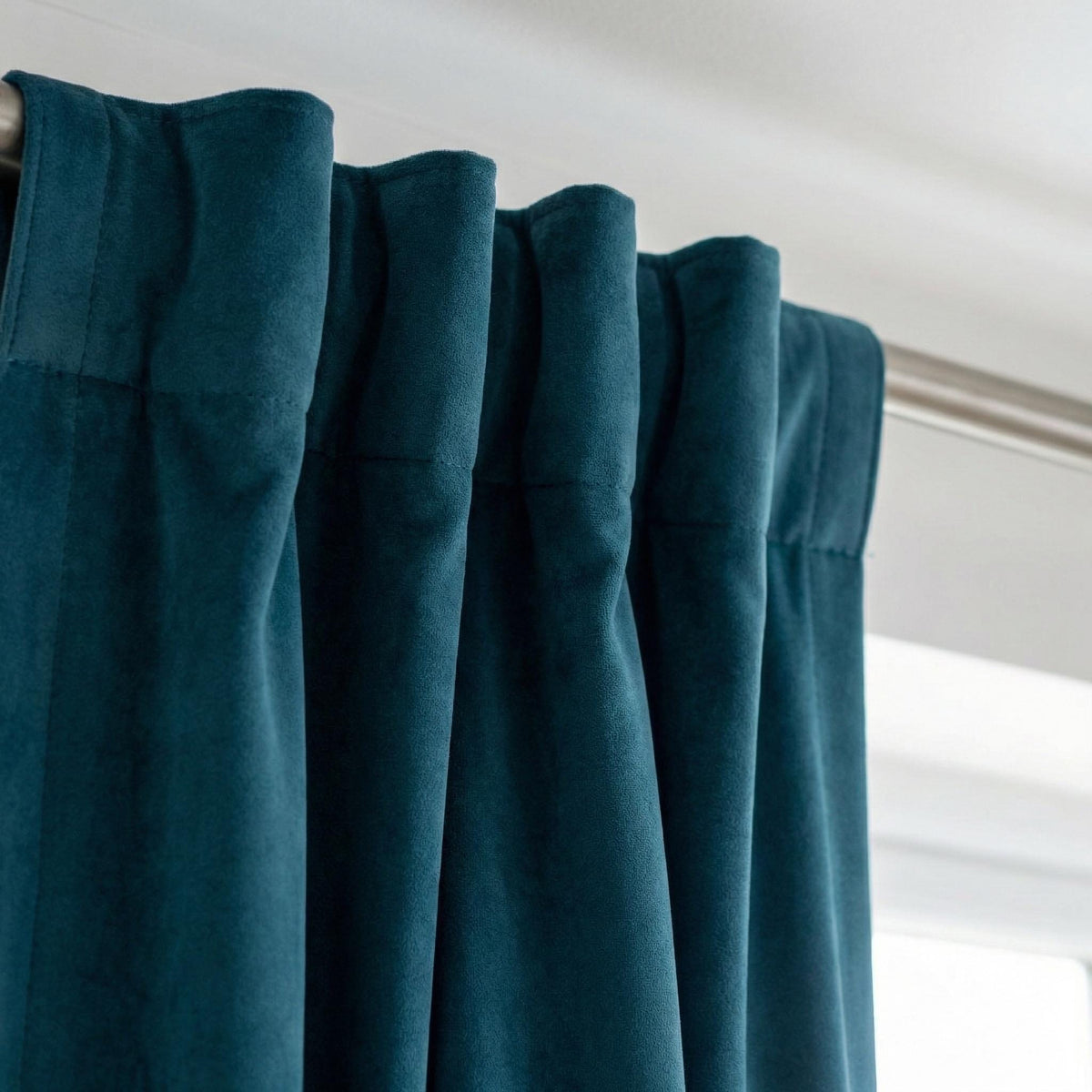 Ocean Blue Velvet Curtains, Teal Coastal Decor, Custom Size — image 7