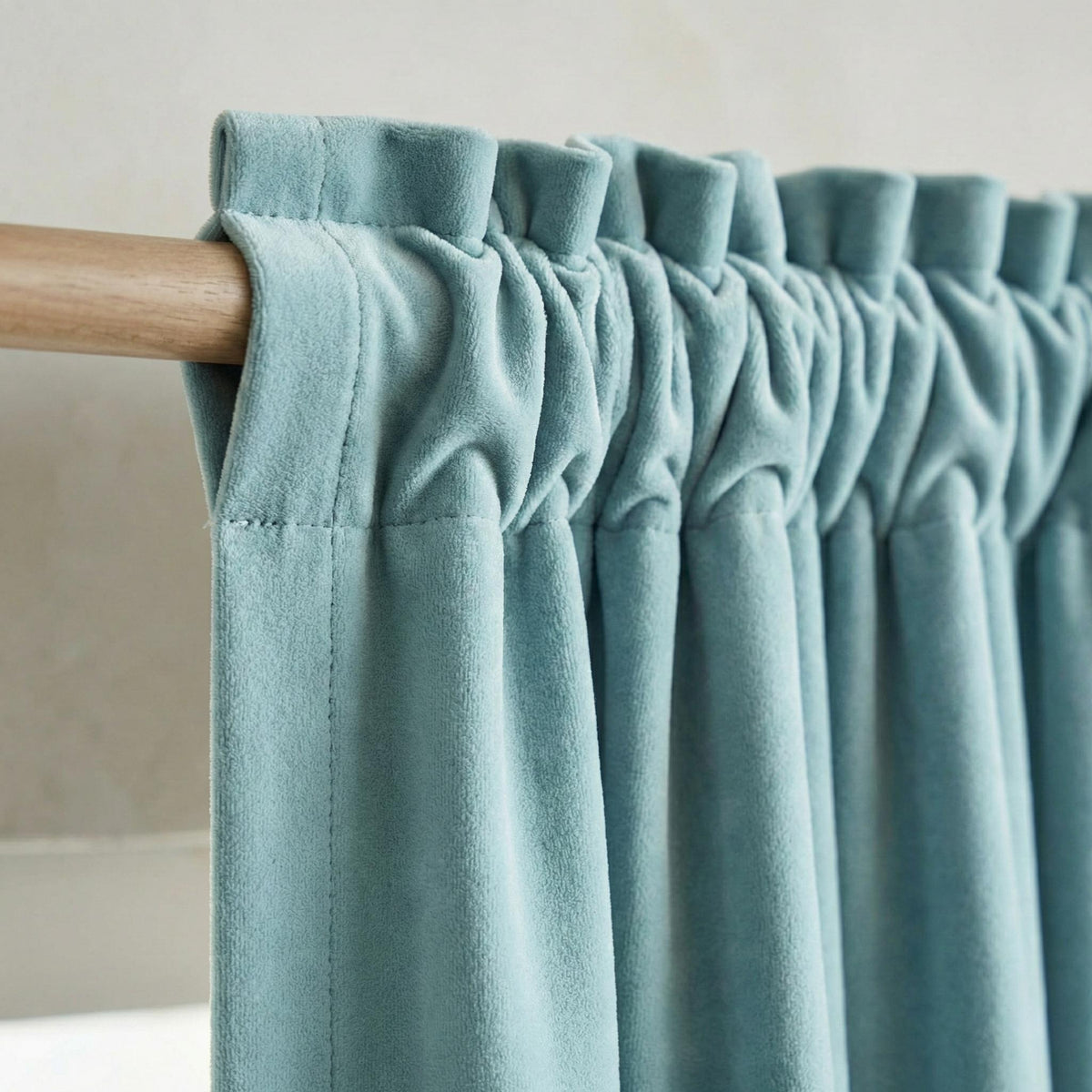 Ice Blue Velvet Curtains, Matte Finish, Custom Size, Blackout Option — image 4