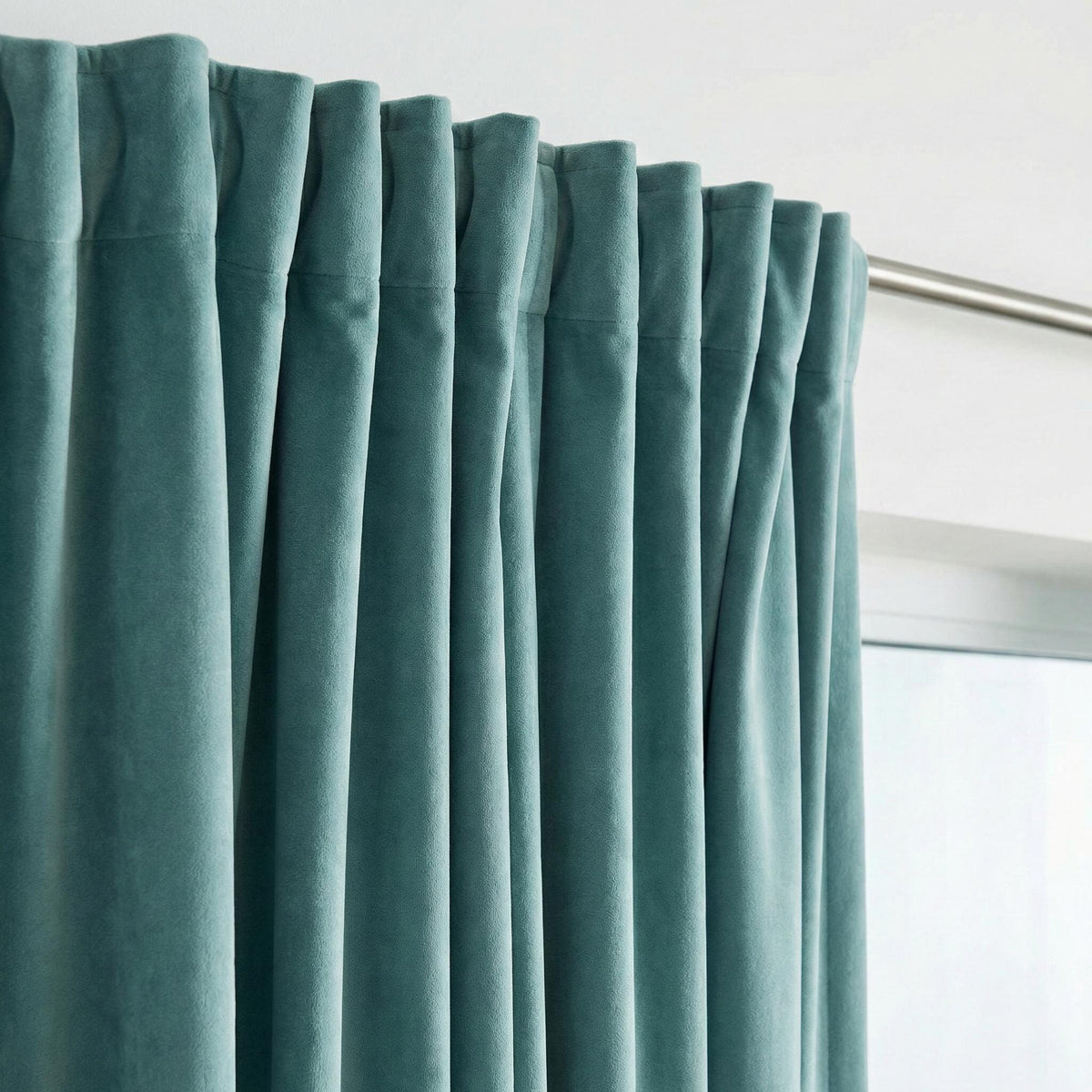 Ice Blue Velvet Curtains, Matte Finish, Custom Size, Blackout Option — image 9