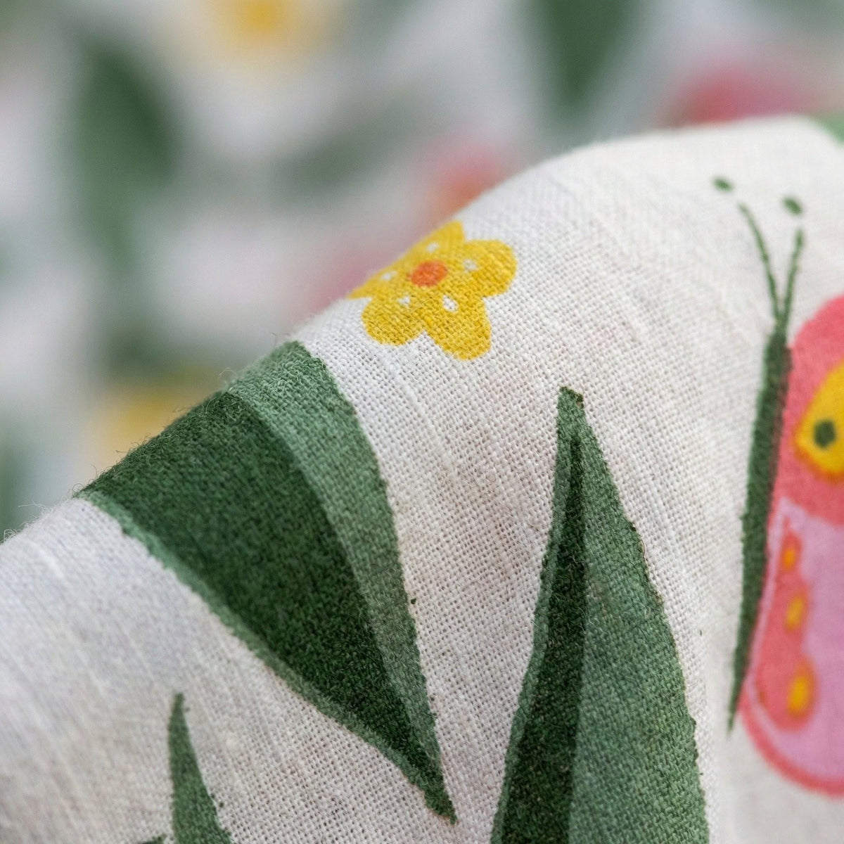 Organic Cotton Bird Floral Curtains, Hand Block Print Drapes, Nursery Boho — image 8