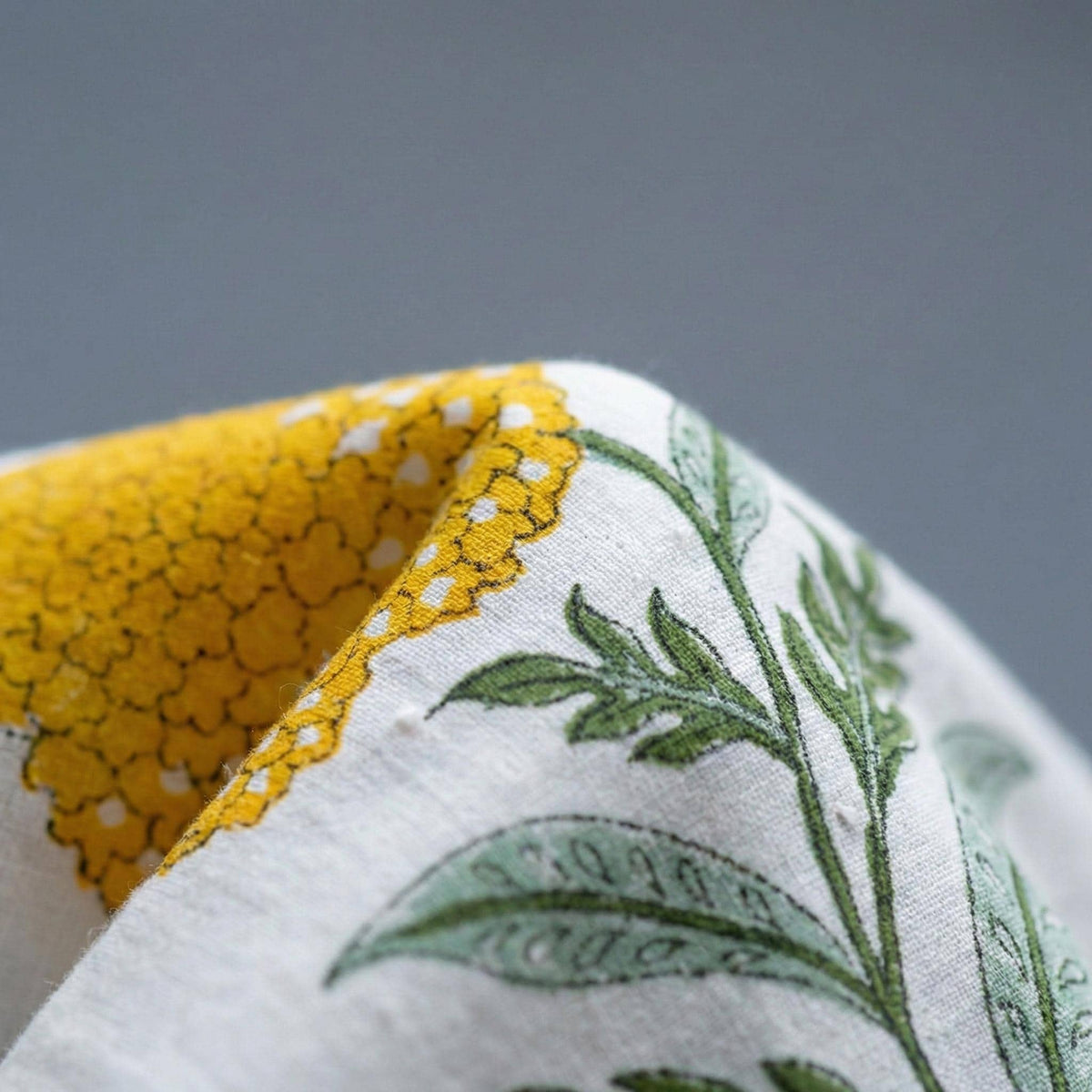 Organic Cotton Block Print Curtains, Mustard Floral, Custom Sizes, Rod Pocket/Back Tab/Grommet/Hook Top — image 5