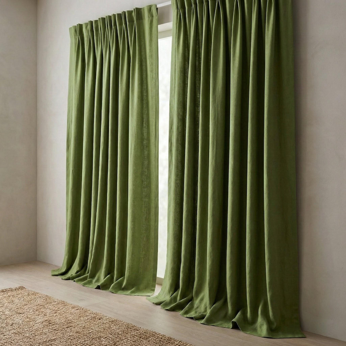 Sage Green Linen Curtains, Custom Size, Blackout Option — image 6