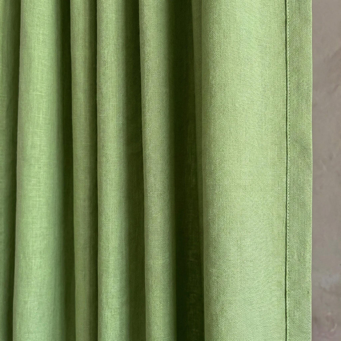 Sage Green Linen Curtains, Custom Size, Blackout Option — image 1