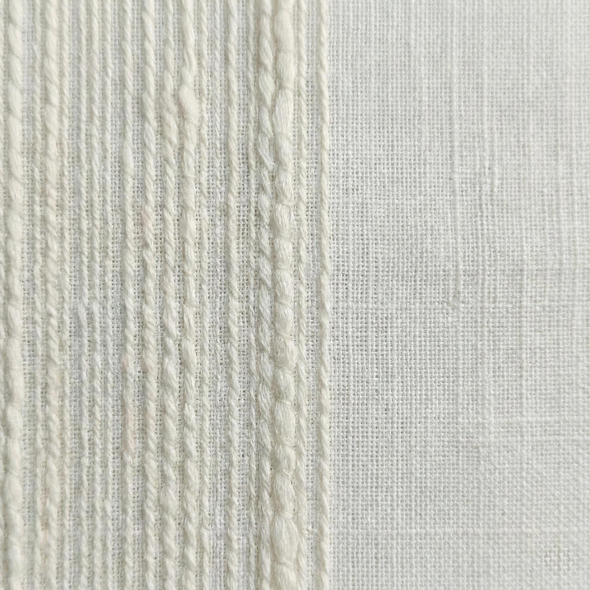 Embroidered Linen Sheer Curtain, Textured Stripe, Custom Length — image 6