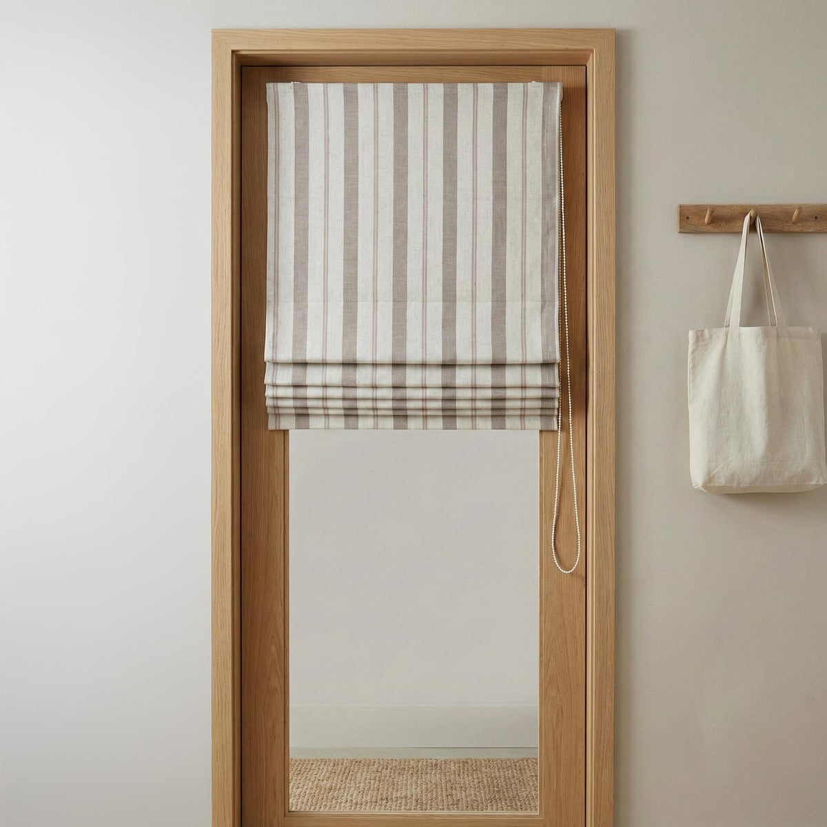Roman Shade: Pure Linen with Farmhouse Stripes (Blackout or Cotton Liner) — image 2
