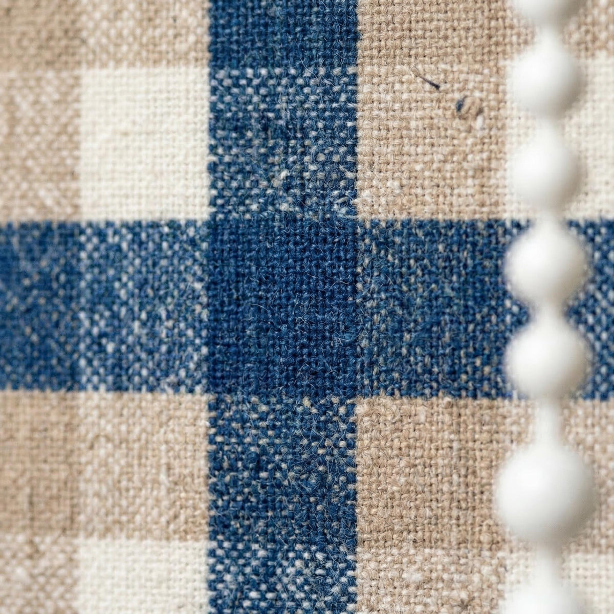 Custom Plaid Linen Roman Shades, Navy Beige Farmhouse Window Treatments (Blackout/Light Filtering) — image 6