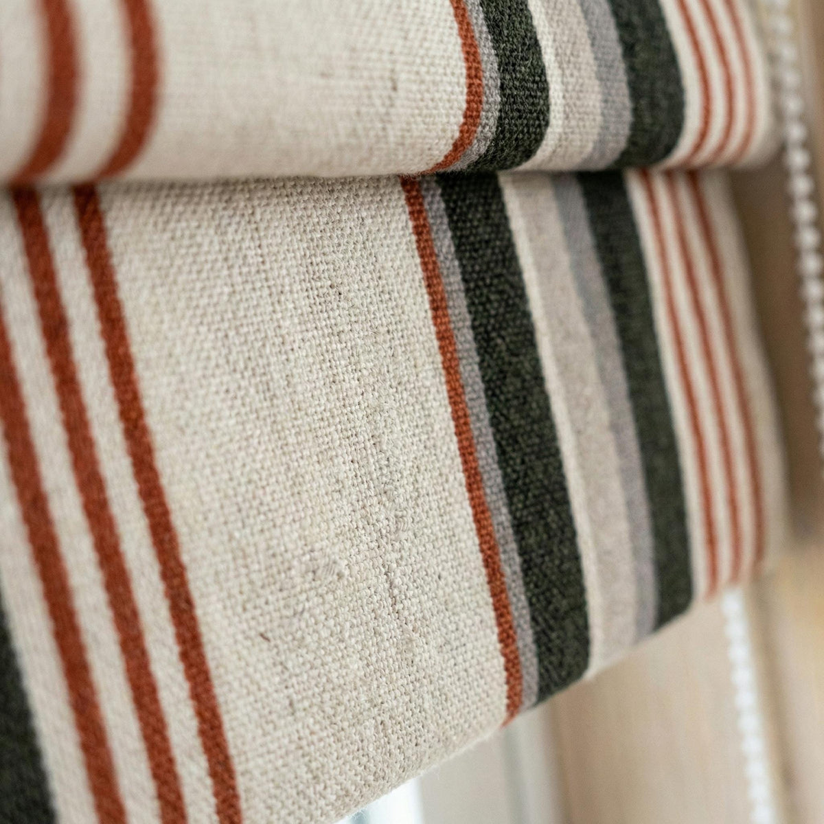 Farmhouse Ticking Stripe Linen Roman Shade, Custom Made Window Blind — image 10