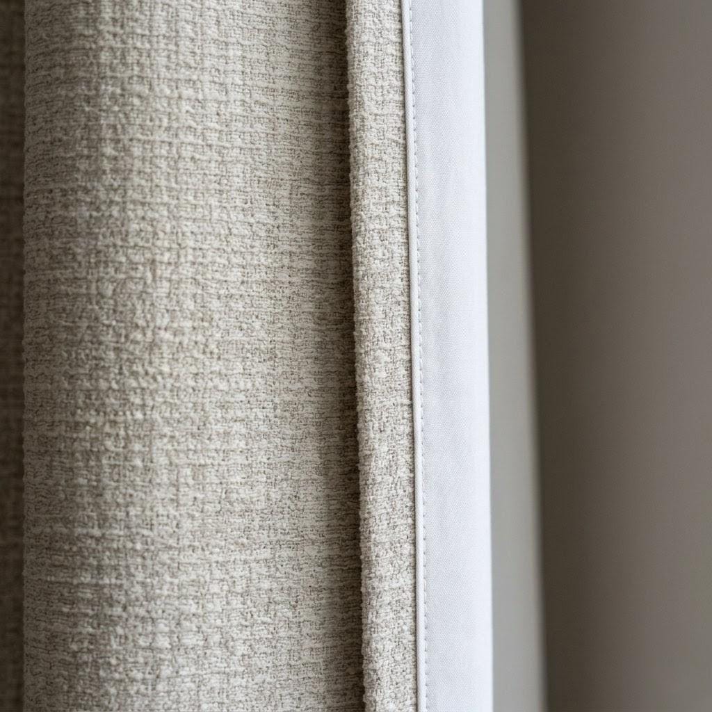 Oatmeal Textured Linen Curtains: Woven Grid Basketweave Drapes (Set of 2) — image 6
