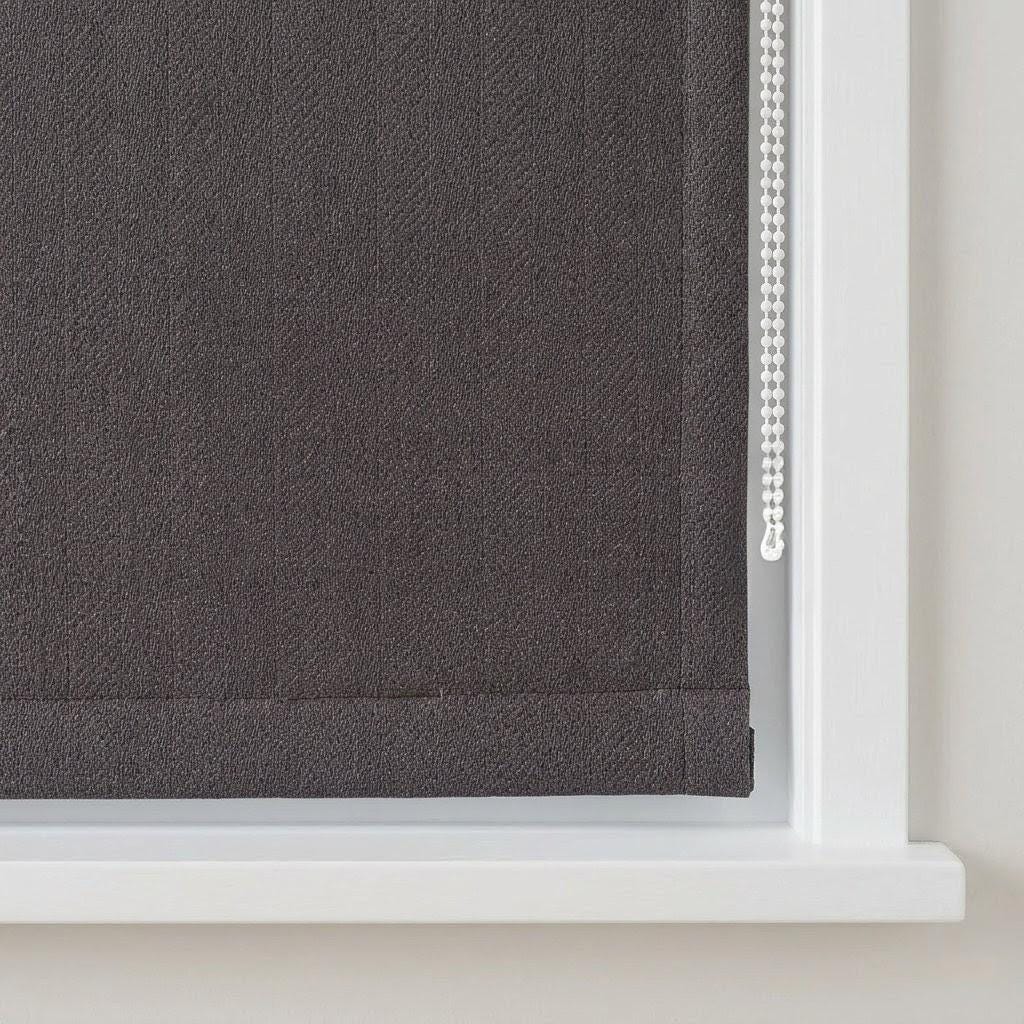 Custom Charcoal Herringbone Linen Roman Shades (Blackout/Light Filtering) OEKO-TEX Window Treatments — image 7