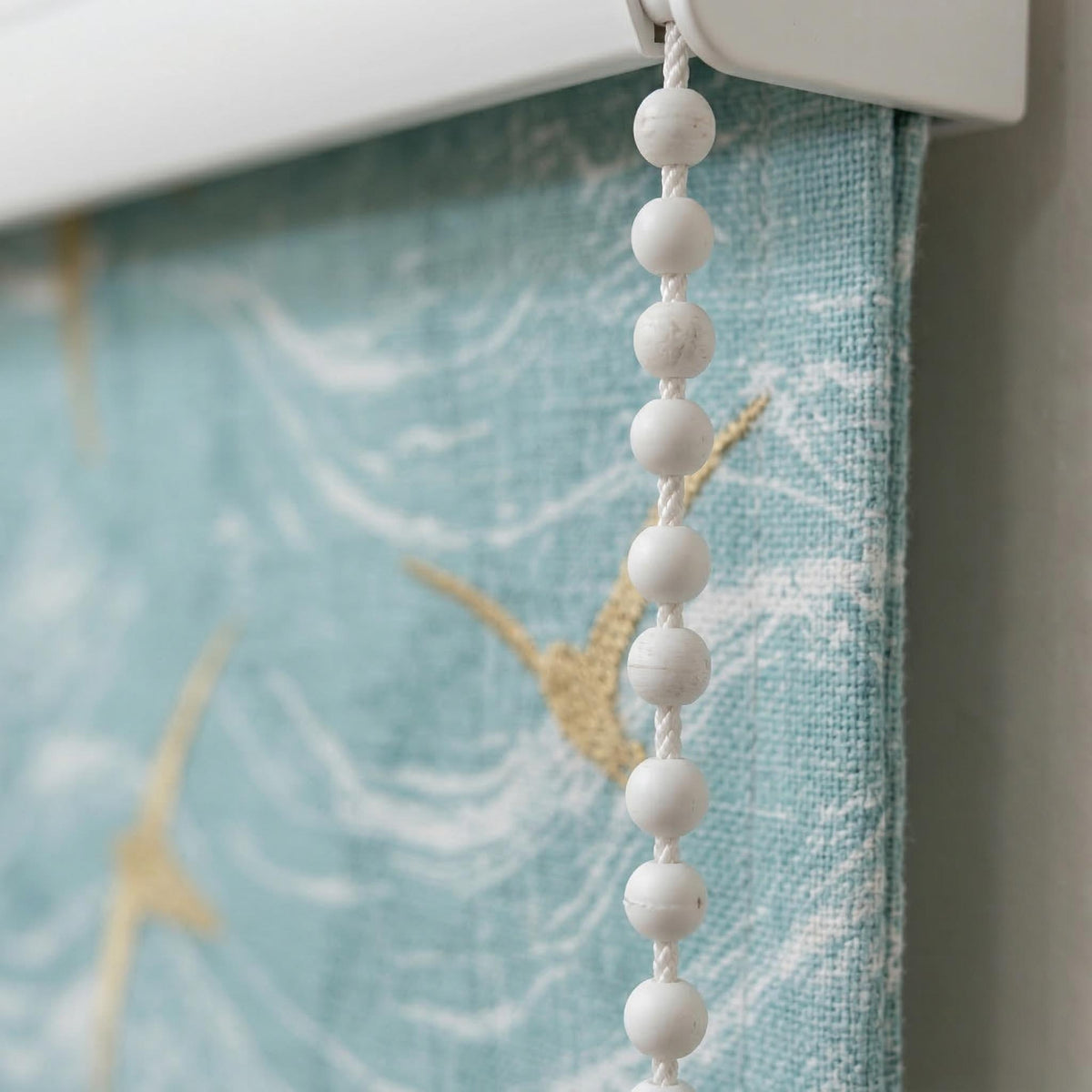 Embroidered Flying Birds Linen Roman Blinds, Coastal Nursery Window Shade (Blackout Option) — image 9