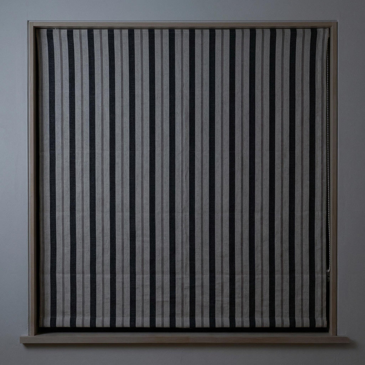 Linen Roman Shade - Farmhouse Stripes, Made to Measure, Light-Filtering or Blackout — image 3