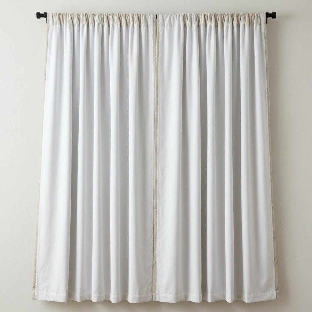 Oatmeal Beige Linen Curtains, Ivory Geometric Ogee Trellis Embroidery Panels — image 10